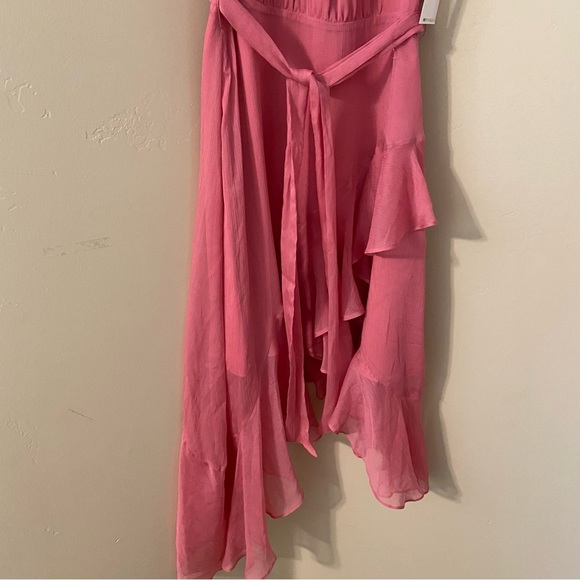 NWT CeCe Sweet Rose Halter Neck Asymmetrical Ruffle Hem Midi Dress 2 - Picture 8 of 16